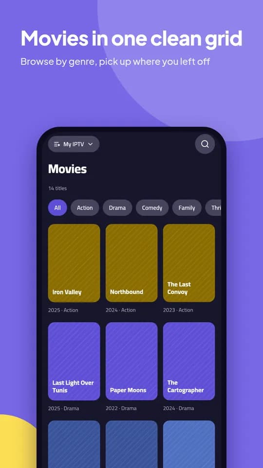 Tazwat TV: Movies in a poster grid